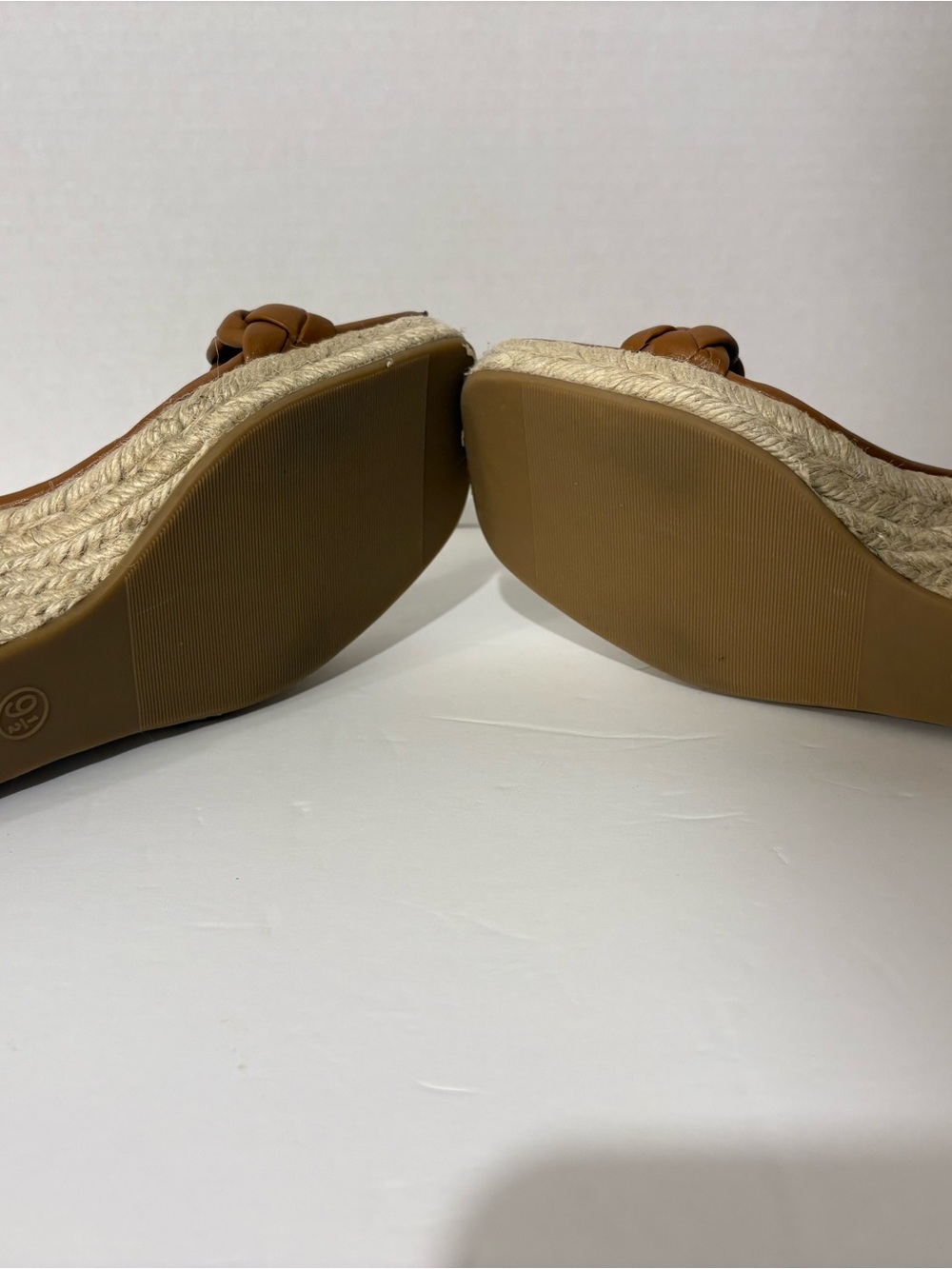 A New Day Women's Brown Braided Faux Leather Espadrille Wedge Sandals 9.5 - Picture 8 of 9